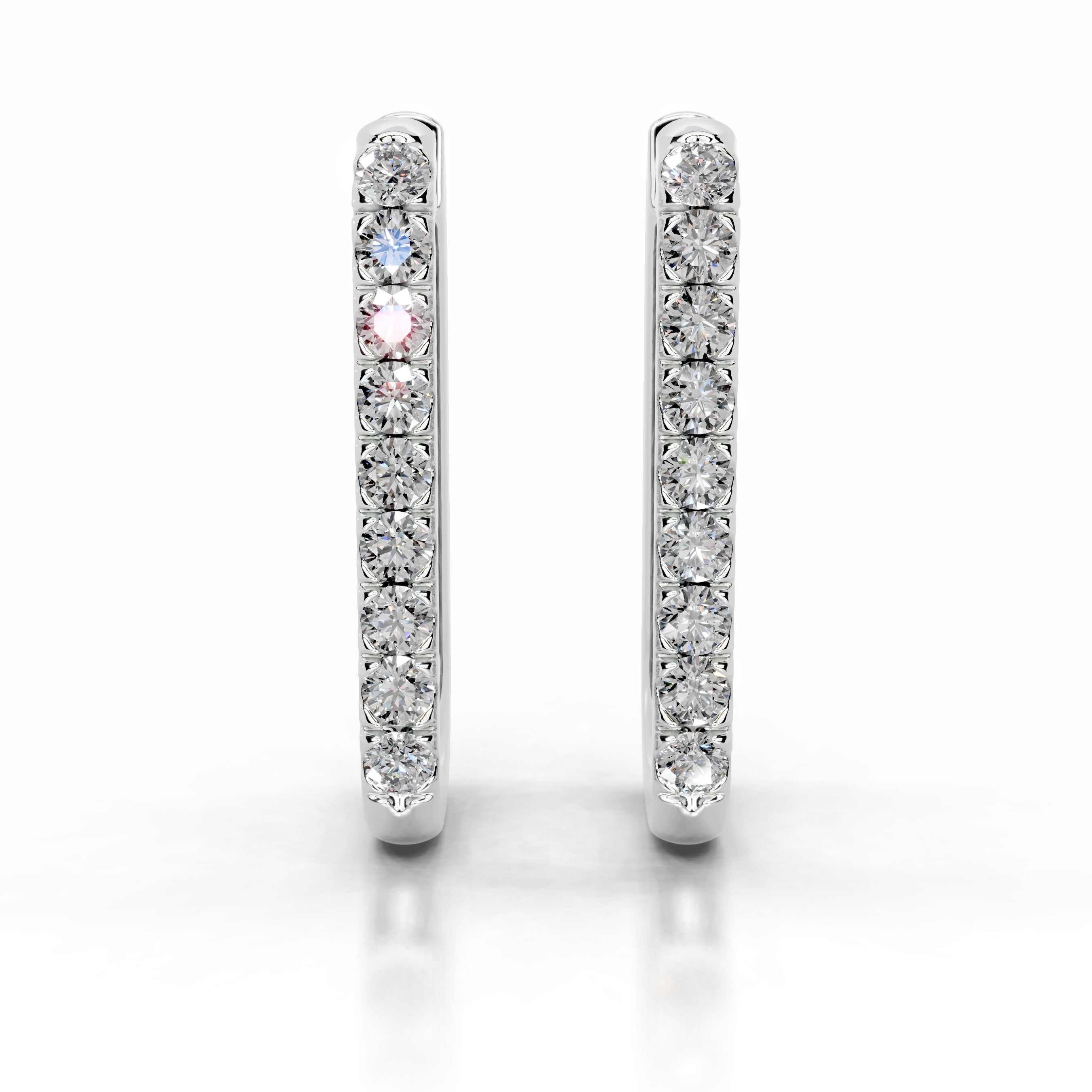White:: 1.40 carat lab grown diamond drop earrings slim linear design white gold elegant fine jewelry for women