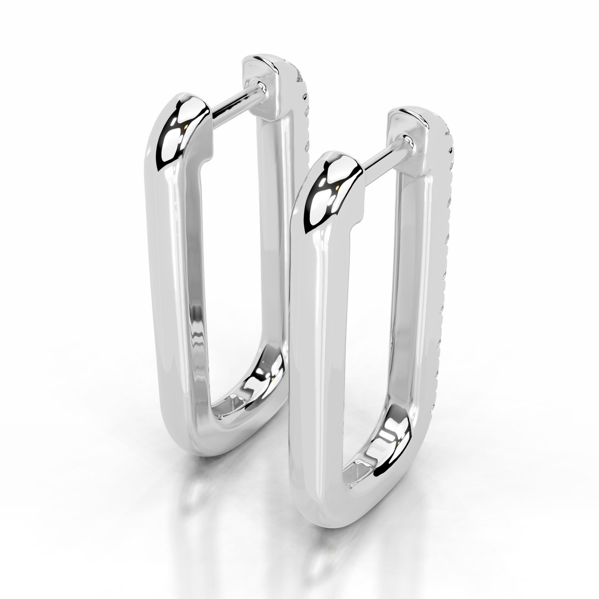 White :: delicate linear diamond drop earrings lab grown 1.40 carat white gold modern elegant design