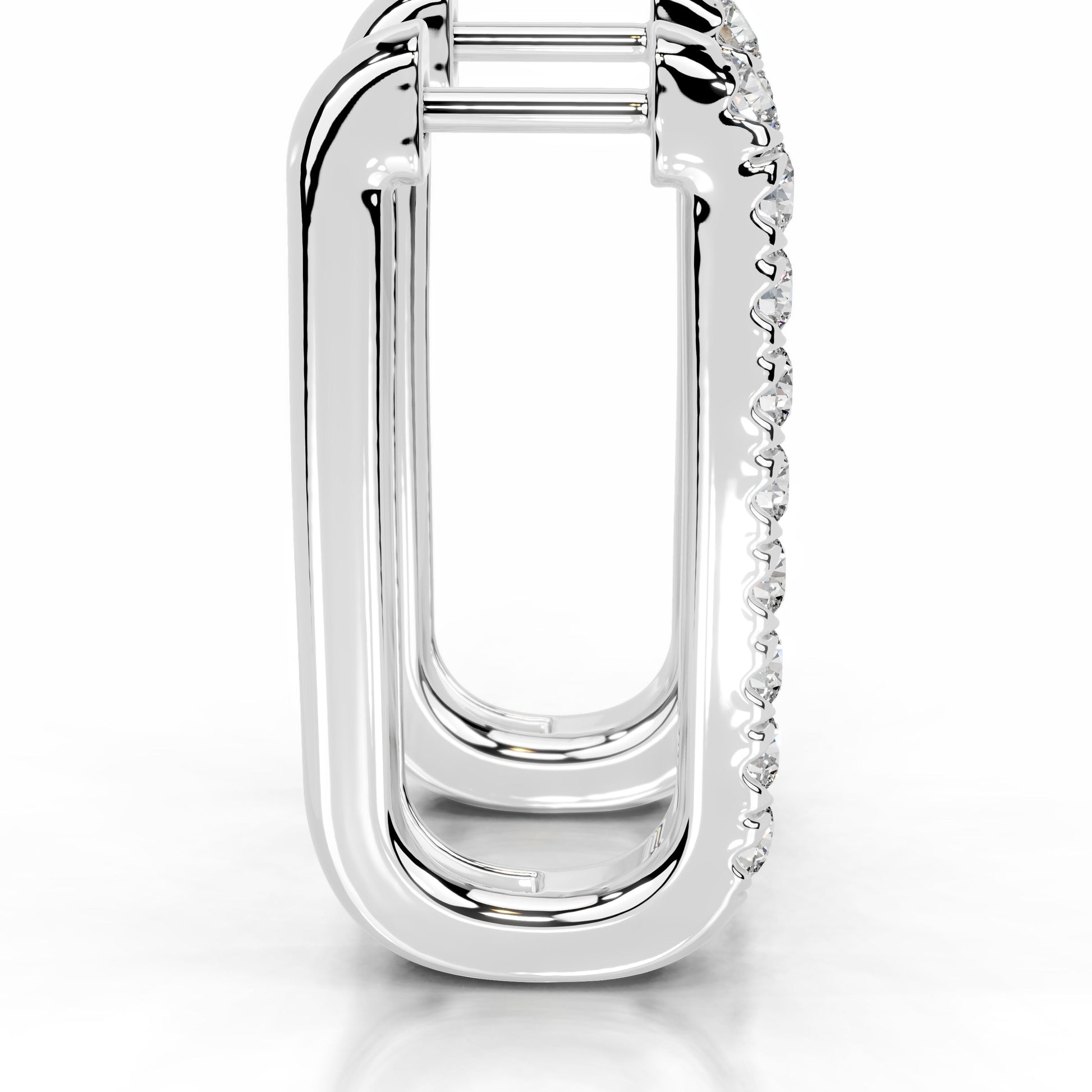 White :: 1.40ct lab grown diamond earrings vertical drop style white gold lightweight fine jewelry