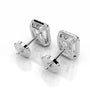 White:: emerald cut halo lab grown diamond stud earrings crafted for maximum brilliance and shine elegant halo design luxury earrings
