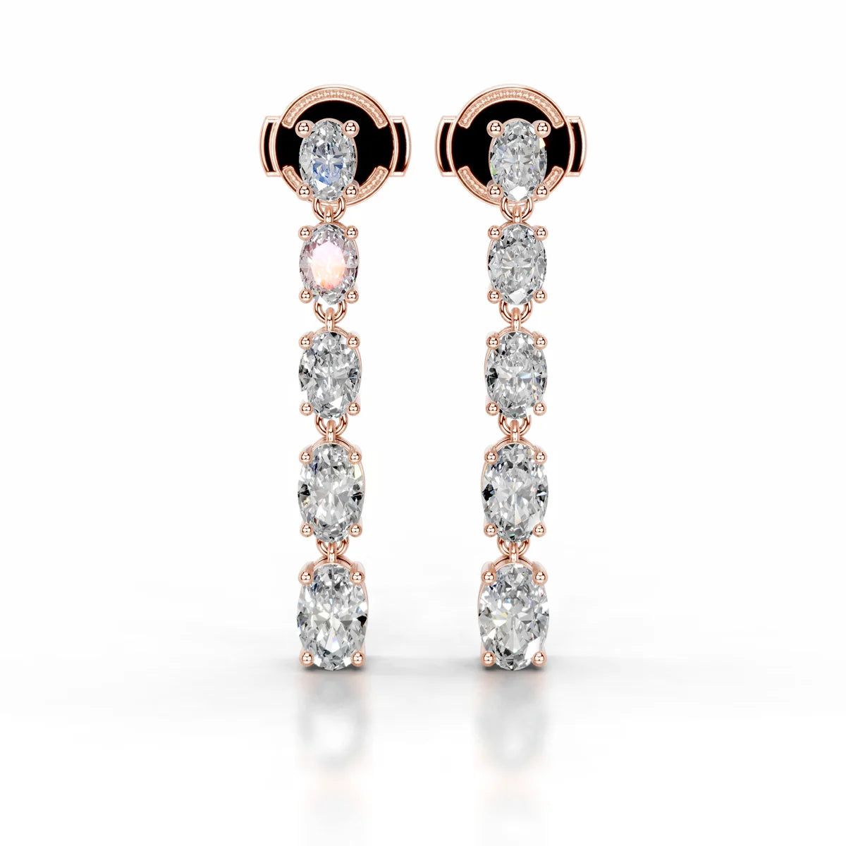 Rose :: premium lab grown diamond drop earrings 1.4ct oval white gold subtle statement fine jewelry