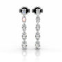 White :: 1.4 carat lab grown diamond drop earrings oval multi stone row design white gold elegant fine jewelry for women
