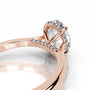 Rose :: elegant oval cut lab grown diamond ring hidden halo timeless design