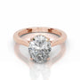 Rose :: oval lab grown diamond engagement ring with hidden halo brilliance