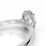 White :: Orinique oval cut hidden halo lab grown diamond ring luxury design