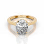 Yellow :: women’s oval cut lab diamond hidden halo engagement ring Yellow gold band