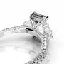 White :: emerald three stone lab grown diamond engagement ring baguette side stones