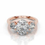 Rose :: luxury oval lab diamond three stone engagement ring white gold design