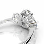 White :: oval three stone lab grown diamond engagement ring round side stones