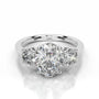White :: Orentha oval lab grown diamond three stone ring IGI certified engagement ring