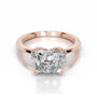 Rose :: luxury princess lab diamond three stone engagement ring white gold design