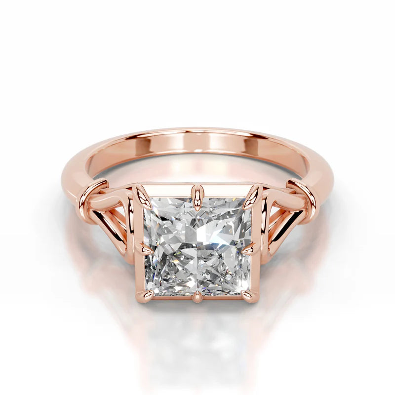 Rose :: luxury princess lab diamond solitaire engagement ring fine jewelry bridal ring