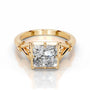 Yellow :: handcrafted princess solitaire lab diamond engagement ring luxury fine jewelry