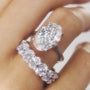 White :: continuous oval lab diamond eternity band fine jewelry wedding ring