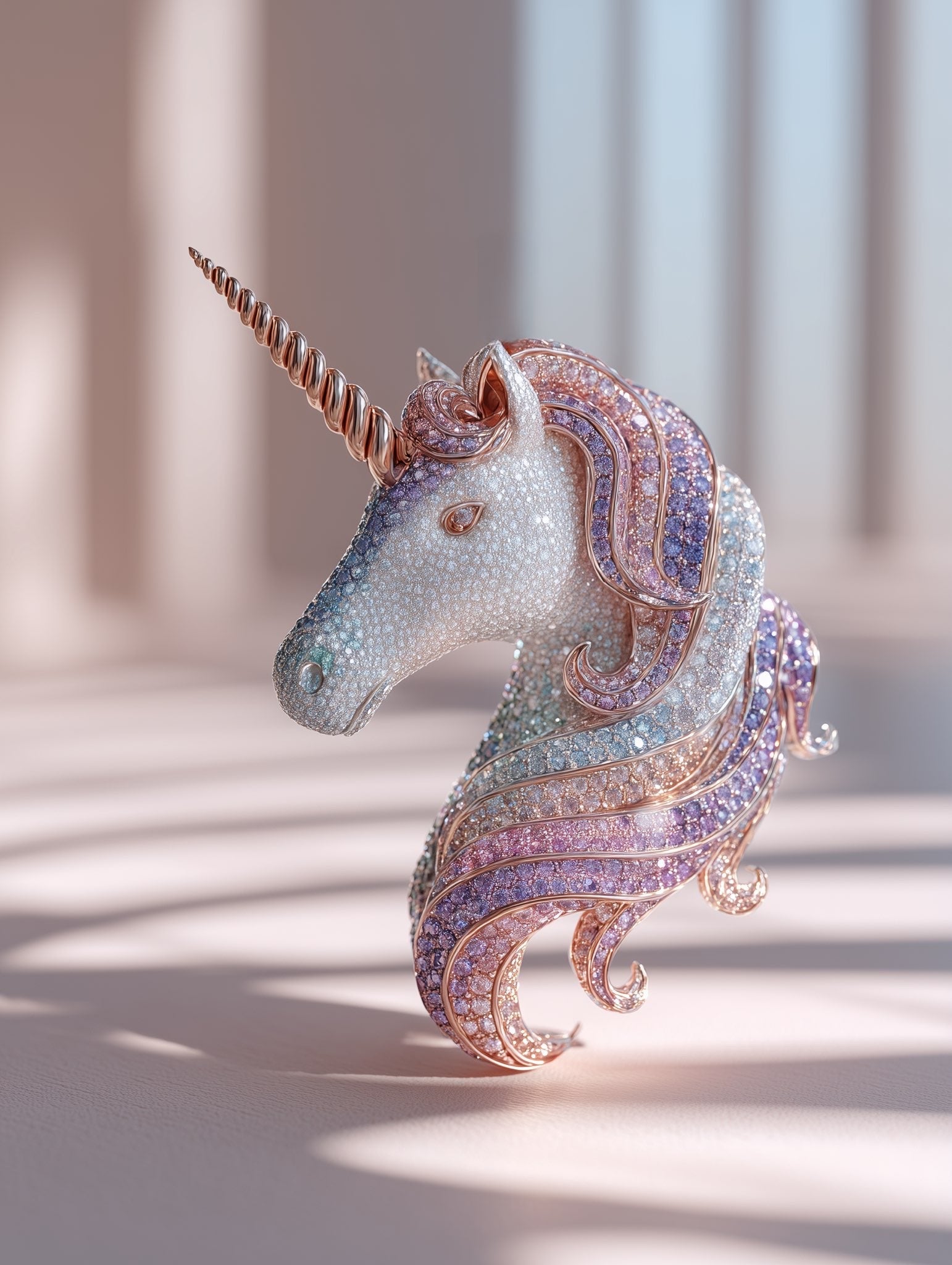 Mystic Unicorn Lab Grown Diamond Brooch | IGI Certified EF VS | 14KT Yellow Gold Luxury Statement Pin