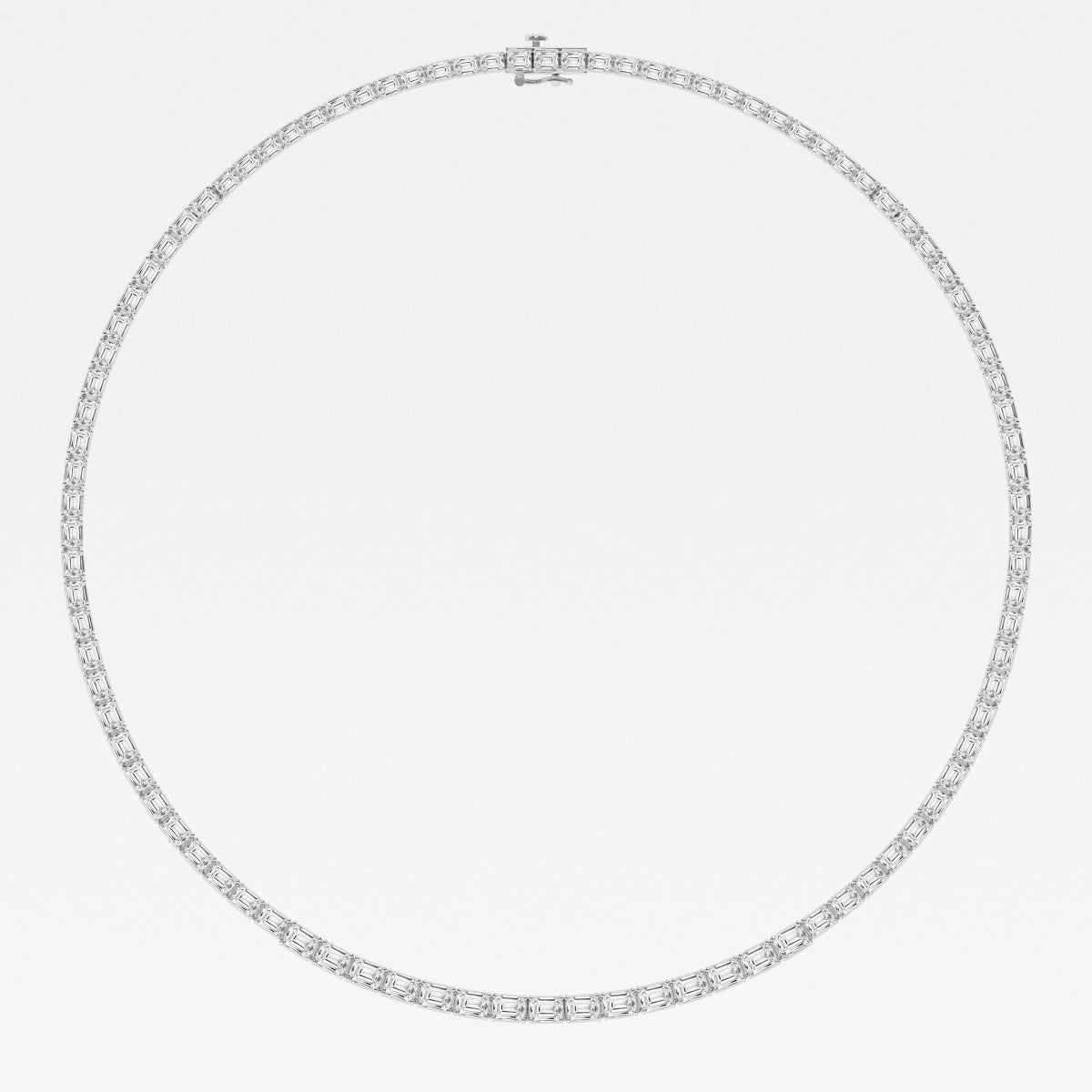 Emerald Lab Grown Diamond Graduated Tennis Necklace, EF Color, VS Clarity, IGI Certified