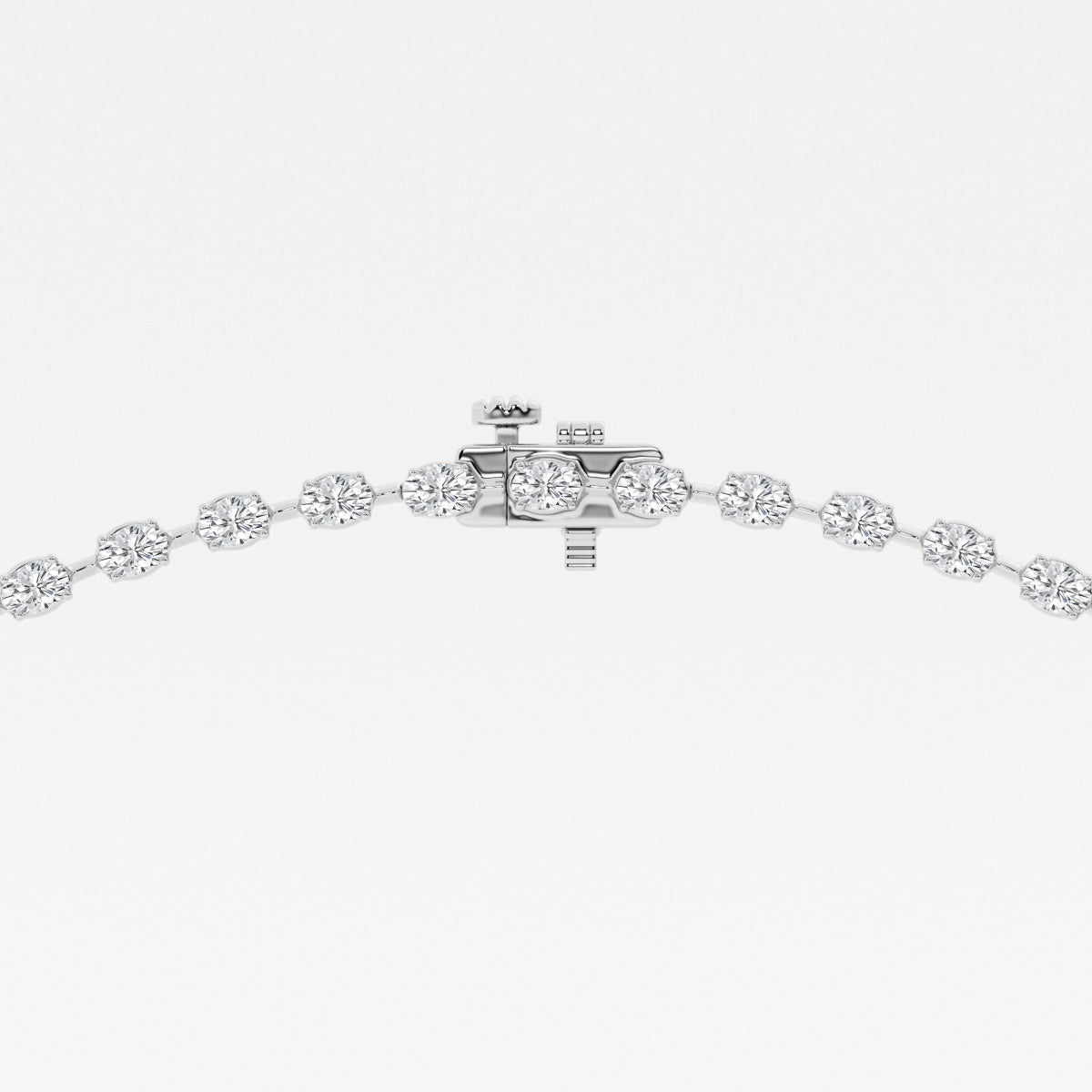 Oval Lab Grown Diamond Tennis Necklace, EF Color, VS Clarity - IGI Certificate