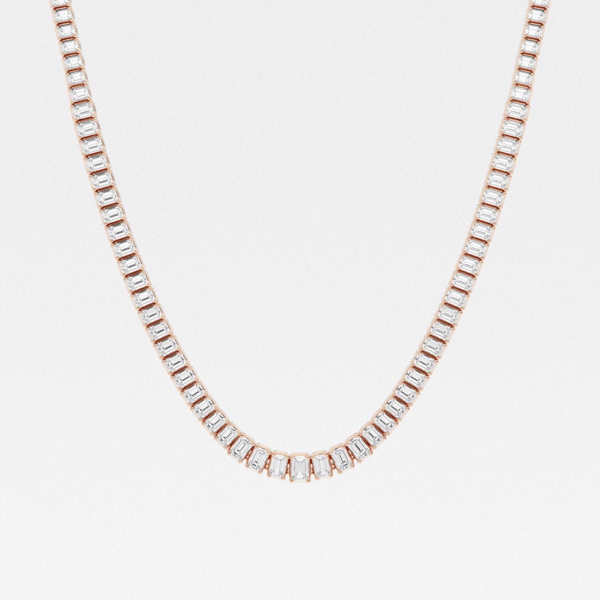 Emerald Lab Grown Diamond Tennis Necklaces, EF Color, VS Clarity,