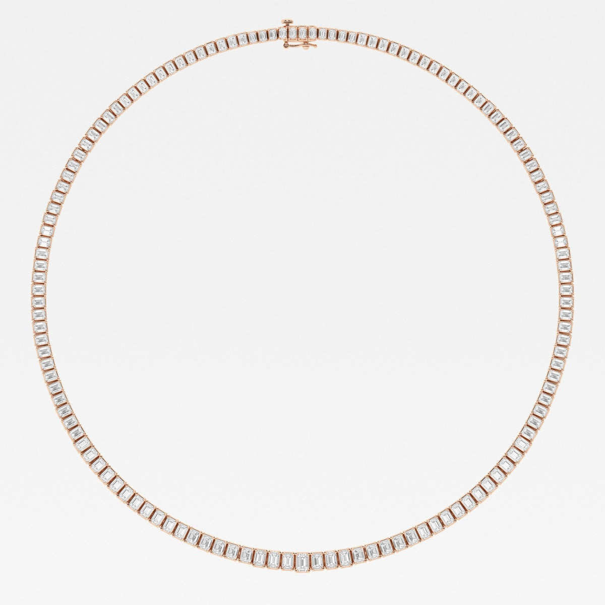 Emerald Lab Grown Diamond Tennis Necklaces, EF Color, VS Clarity,