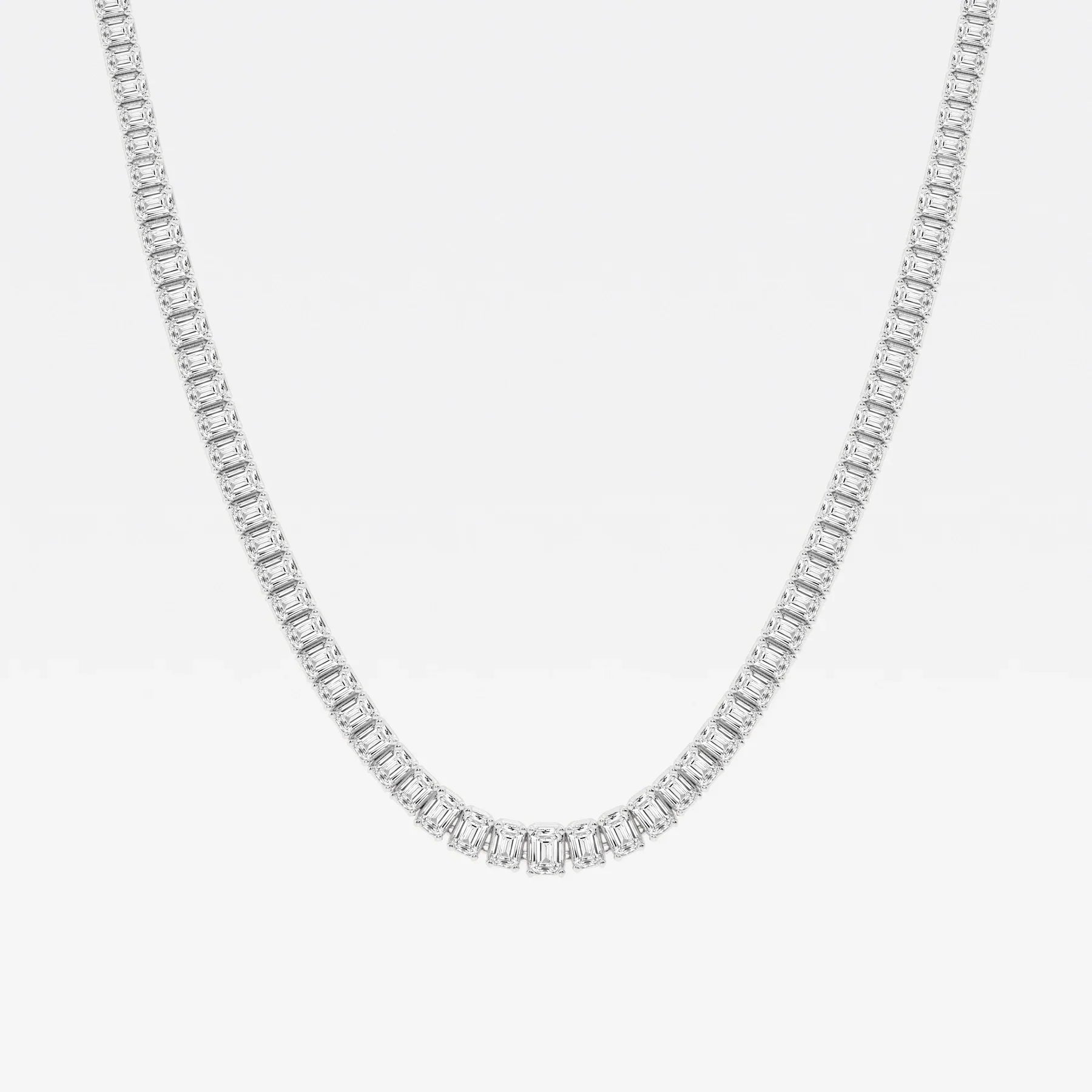 Emerald Lab Grown Diamond Tennis Necklaces, EF Color, VS Clarity,