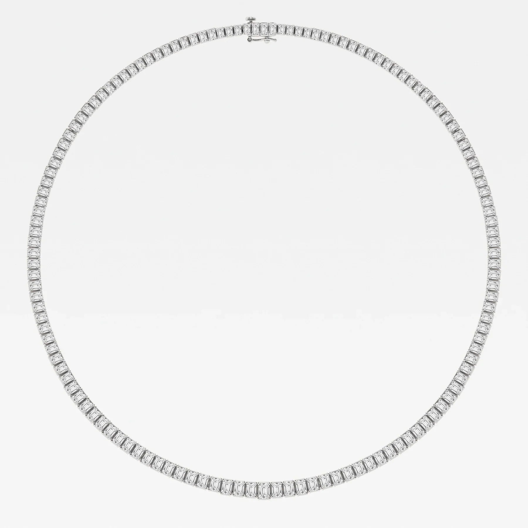 Emerald Lab Grown Diamond Tennis Necklaces, EF Color, VS Clarity,