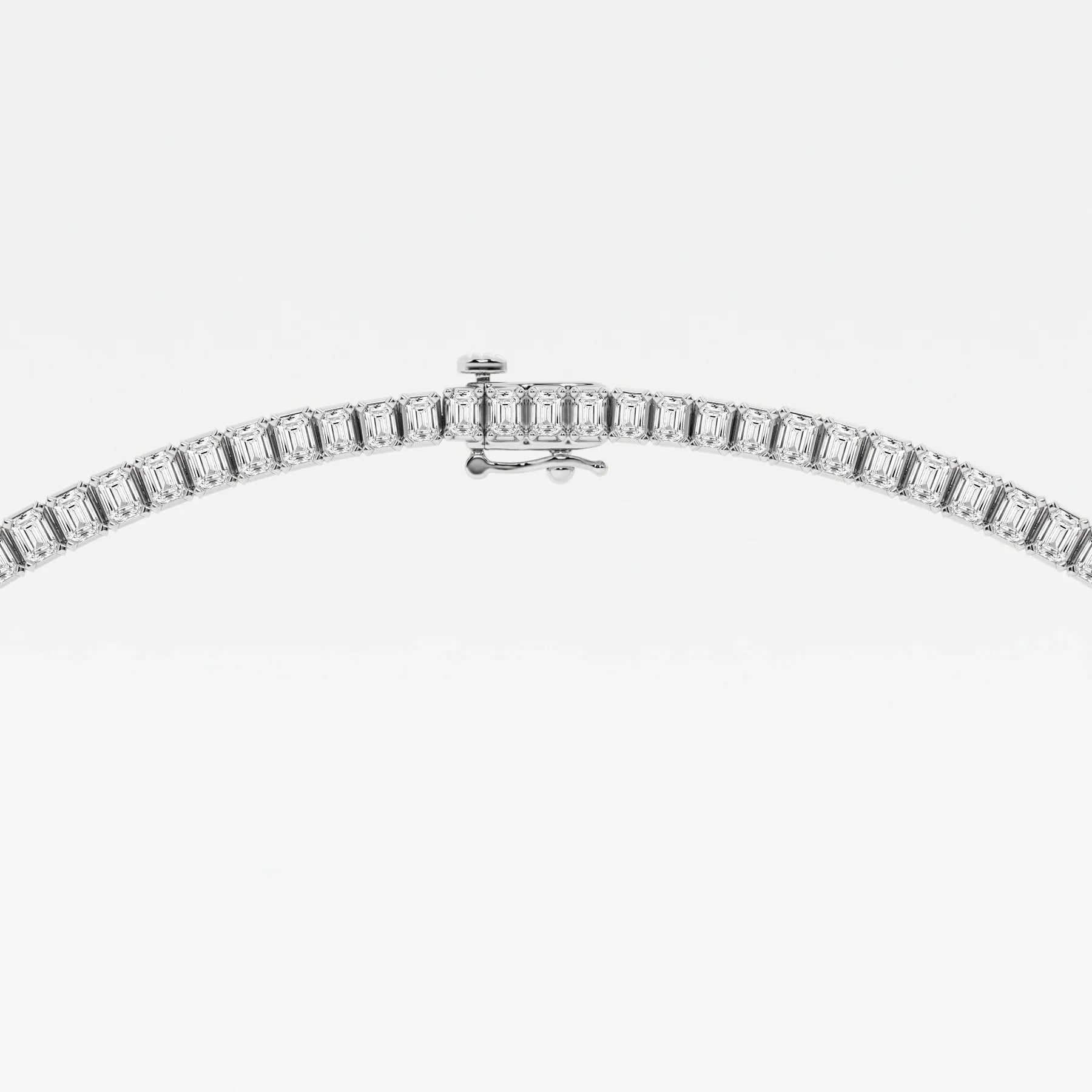 Emerald Lab Grown Diamond Tennis Necklaces, EF Color, VS Clarity,