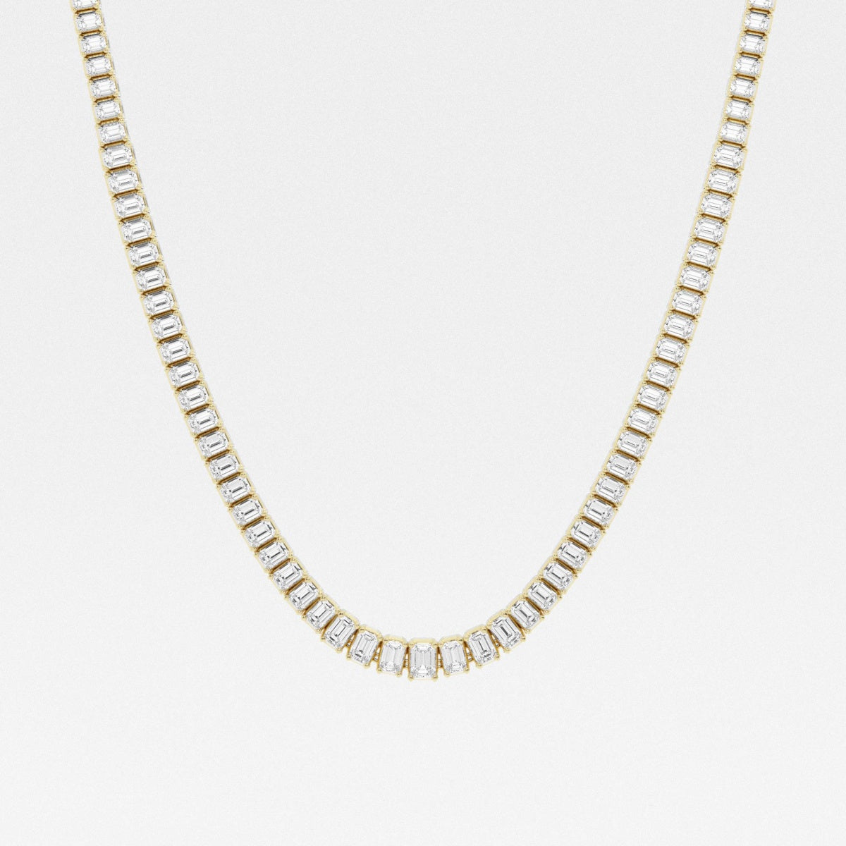 Emerald Lab Grown Diamond Tennis Necklaces, EF Color, VS Clarity,