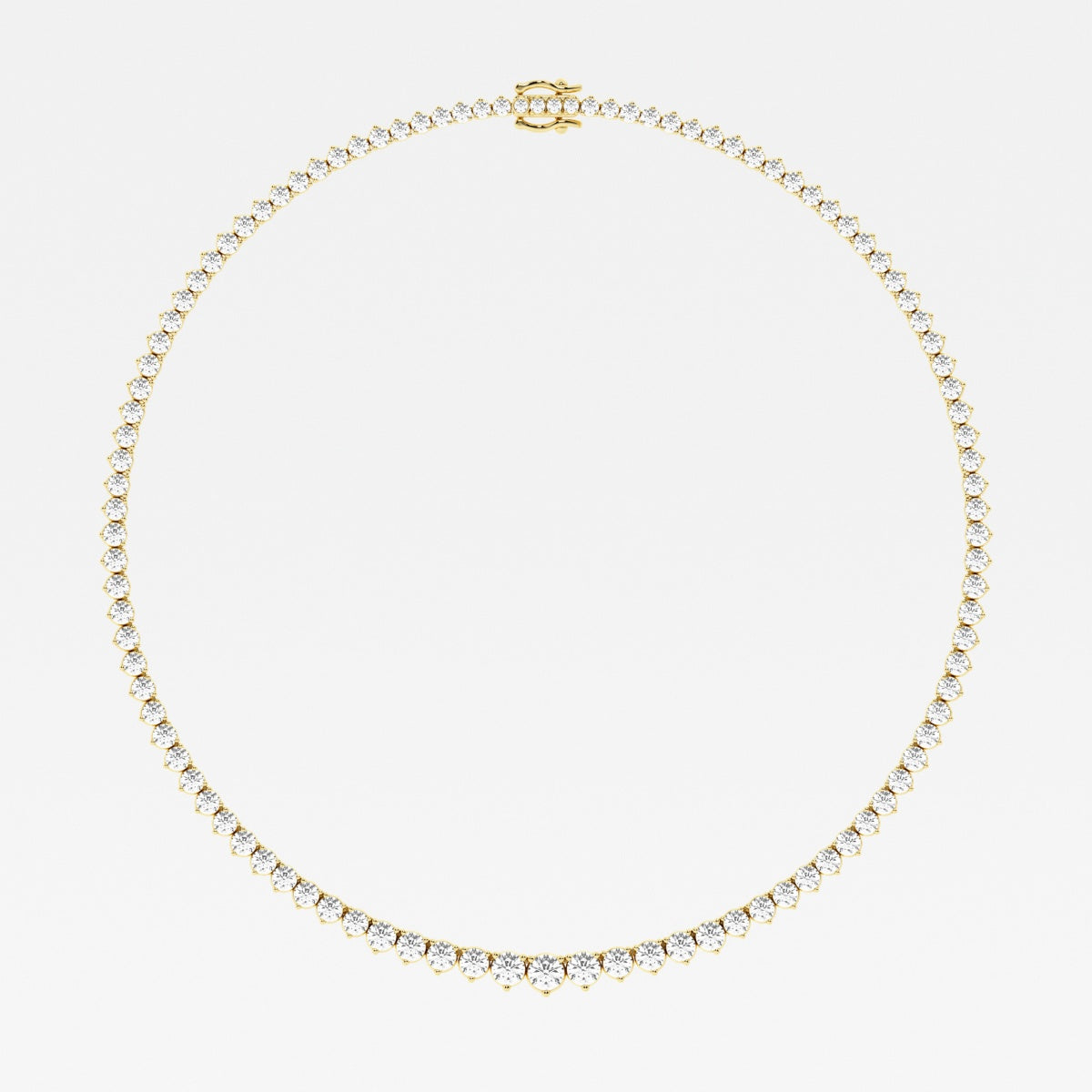 Round Lab Grown Diamond Graduated Riviera Fashion Necklace, EF Color, VS Clarity, IGI Certified