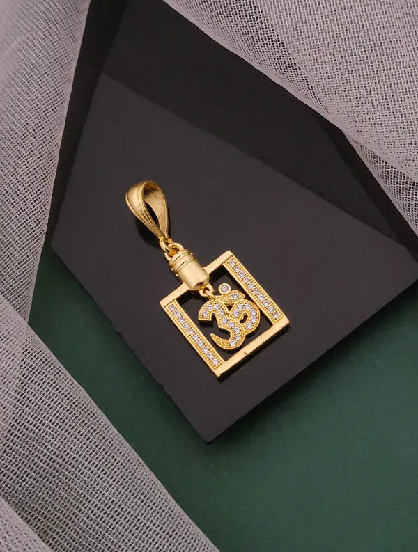 Om in square frame of Diamond Pendant