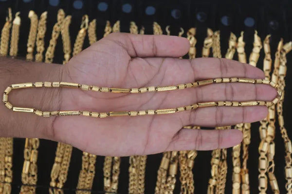 Elegant Pipe Design Gold Plated Premium Waterproof Chain For Men