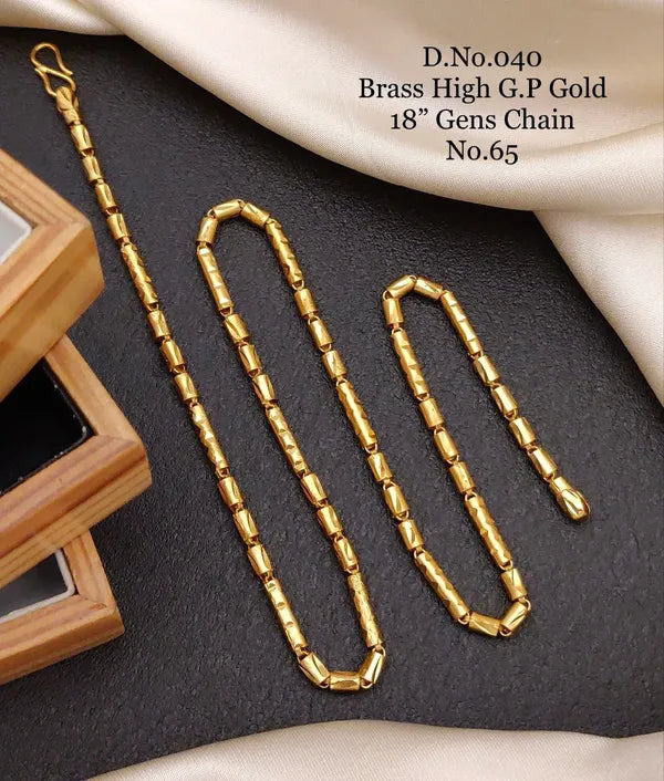 Elegant Pipe Design Gold Plated Premium Waterproof Chain For Men