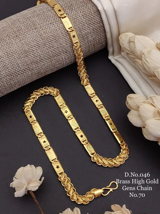 Unique Star & Heart Nawabi with Kohli Design in High Gold Micro plated Brass Chain For Men & Boys