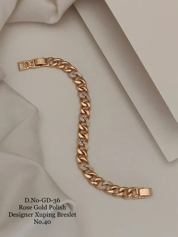 Rose Gold & Silver Polish Designer Xuping Bracelet