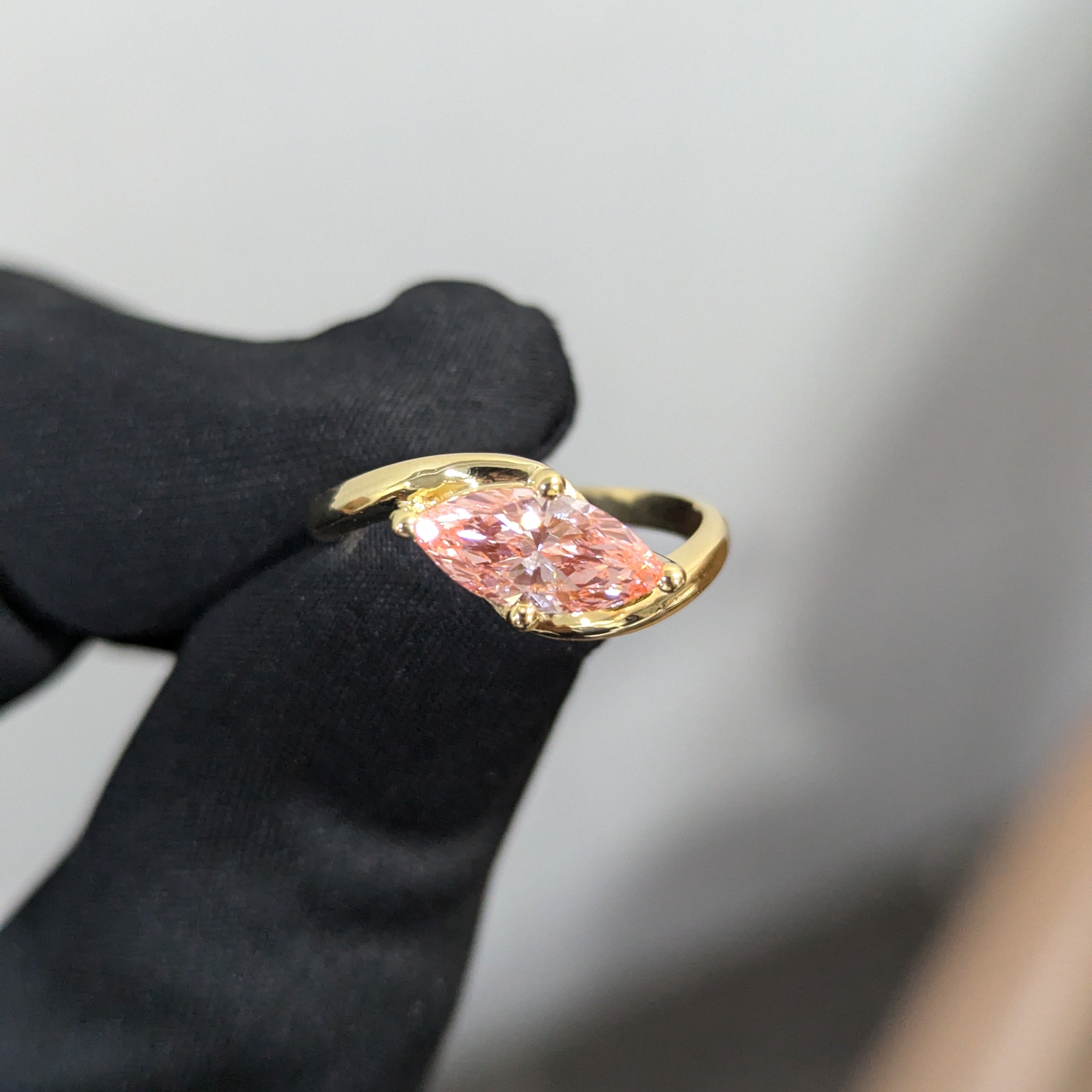 Marquise 1.30ct Fancy Pink Lab Grown Diamond, Rapture Engagement Ring, VS Clarity - IGI Certificate