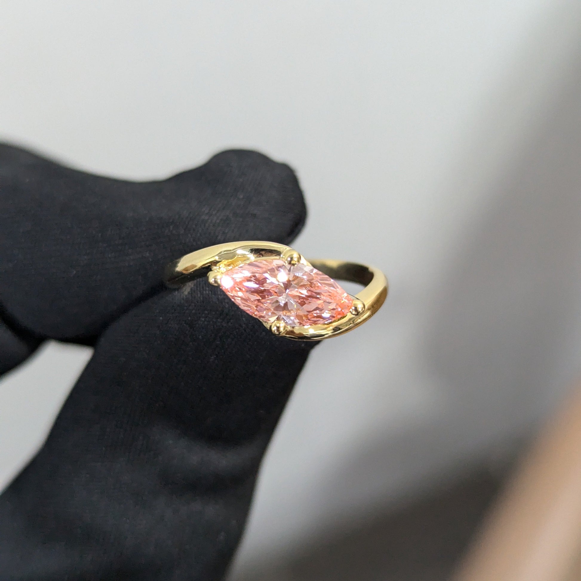 Marquise 1.30ct Fancy Pink Lab Grown Diamond, Rapture Engagement Ring, VS Clarity - IGI Certificate