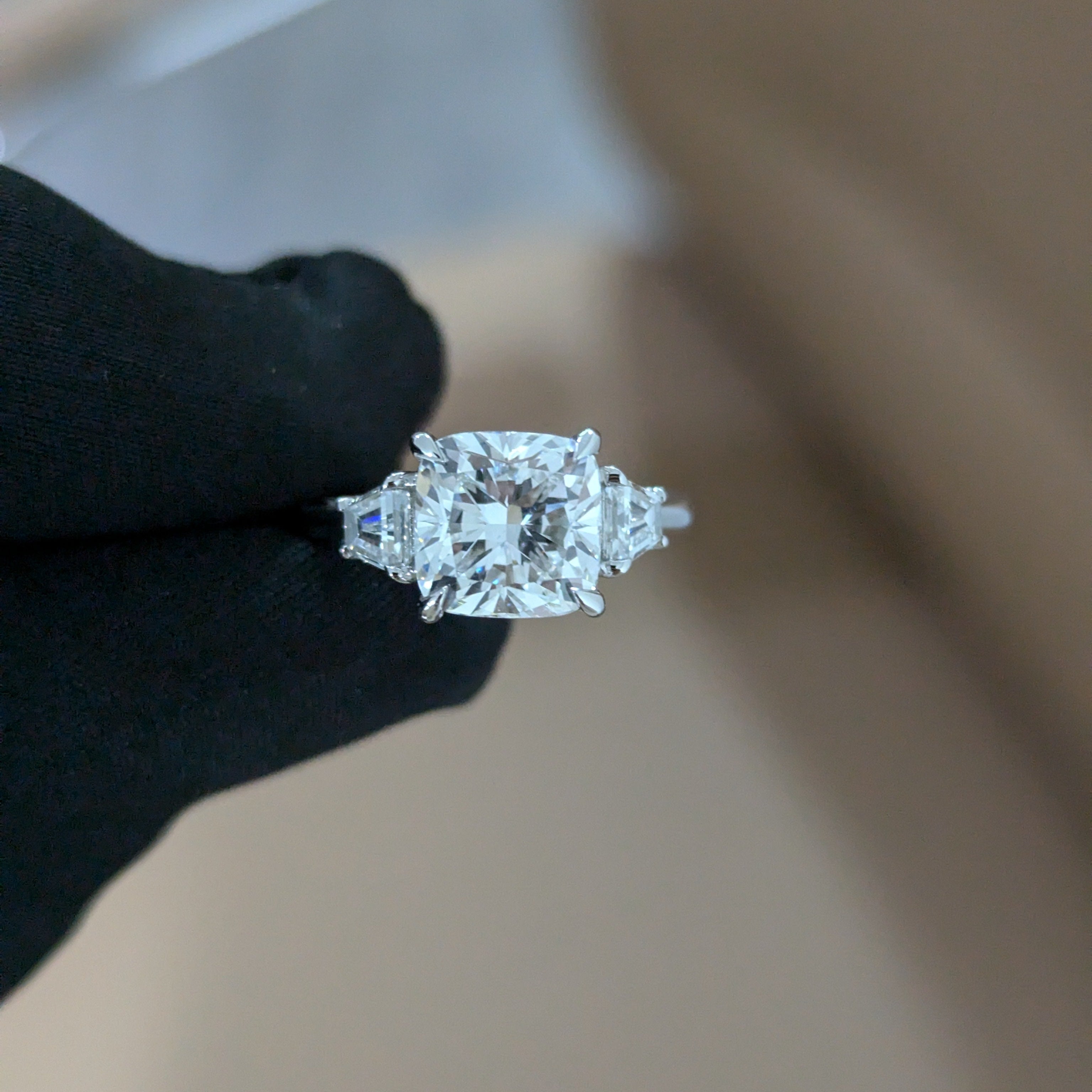 Cushion Lab-Grown Diamond Rings