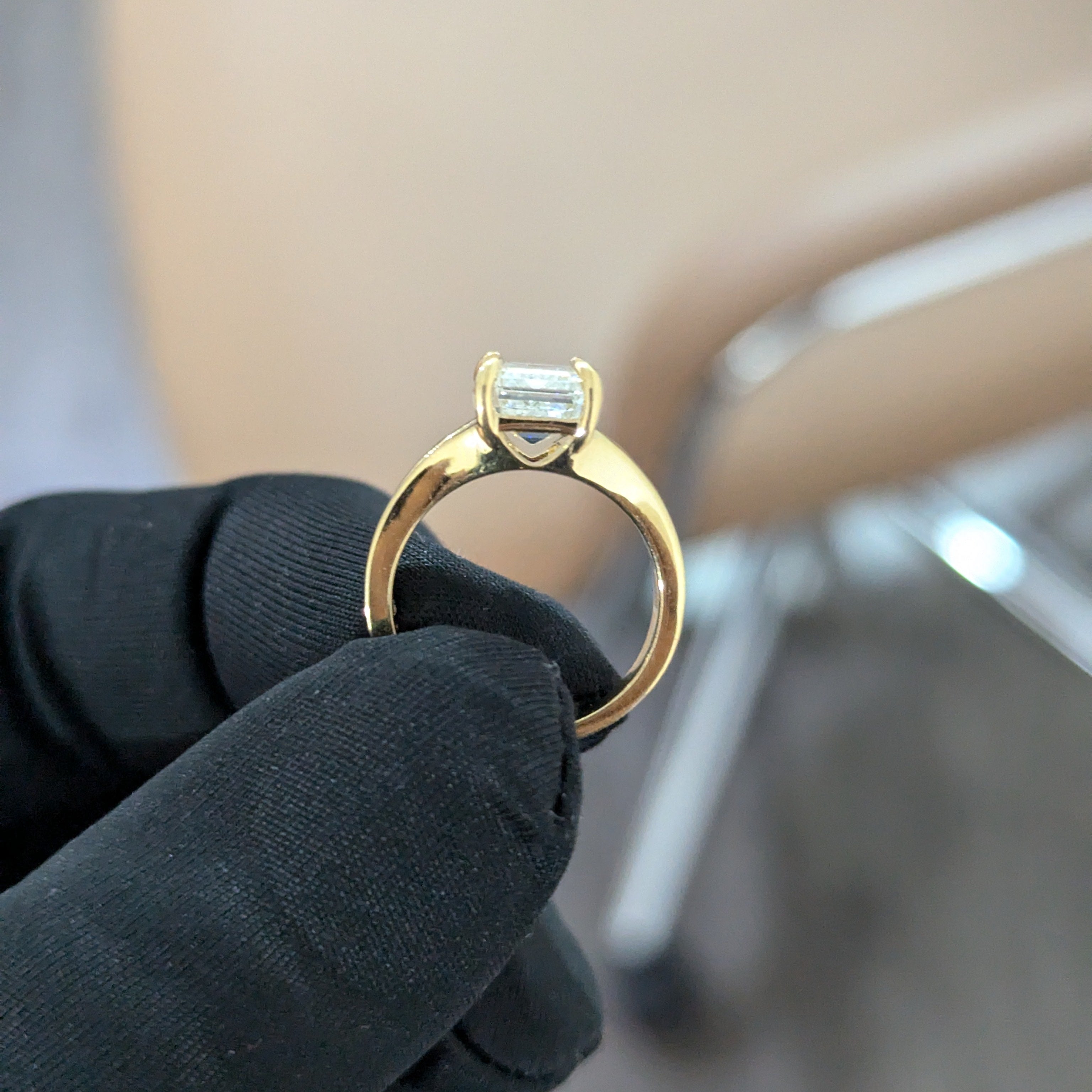 Emerald 3.65tcw Lab Diamond Ring with Baguette Sides | IGI Certified | D-E-F | VVS–VS | 10k–18k Gold