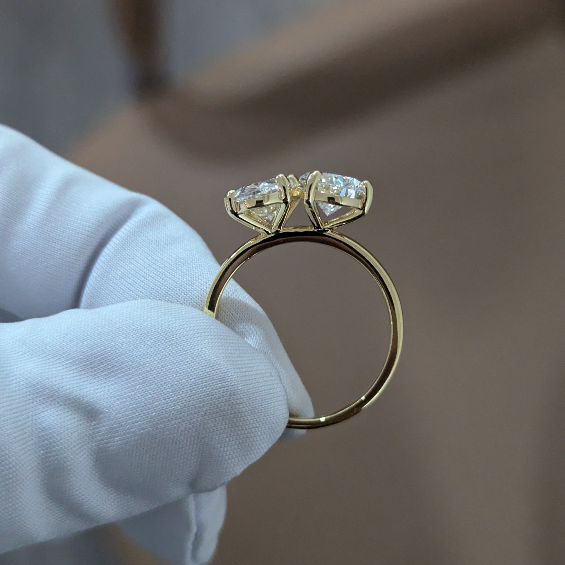 Oval & Pear 5.00ct Lab Diamond Toi Et Moi Ring | IGI Certified | VVS-VS Clarity