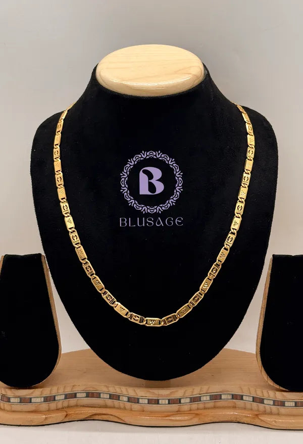 Ingenious Design IGP Brass Gold Plated Nawabi Chain For Stylish Men