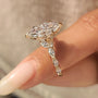 Common :: Unique marquise diamond ring crafted with organic vine-inspired details and timeless elegance.