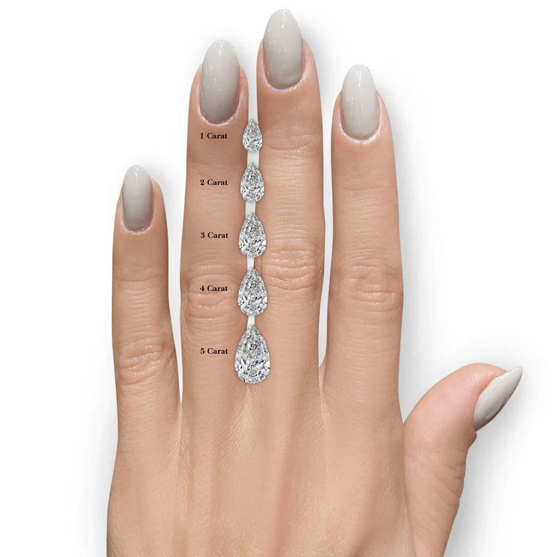 Common :: teardrop pear lab grown diamond hidden halo engagement ring classic elegant style