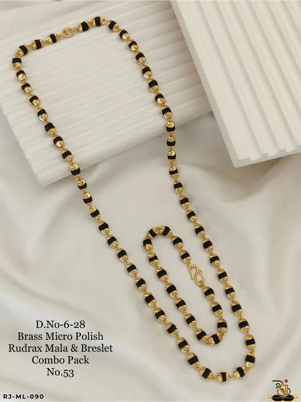 Unique & Elegance Men's Big Topi Rudrax Mala & Bracelet in Brass Micro polish