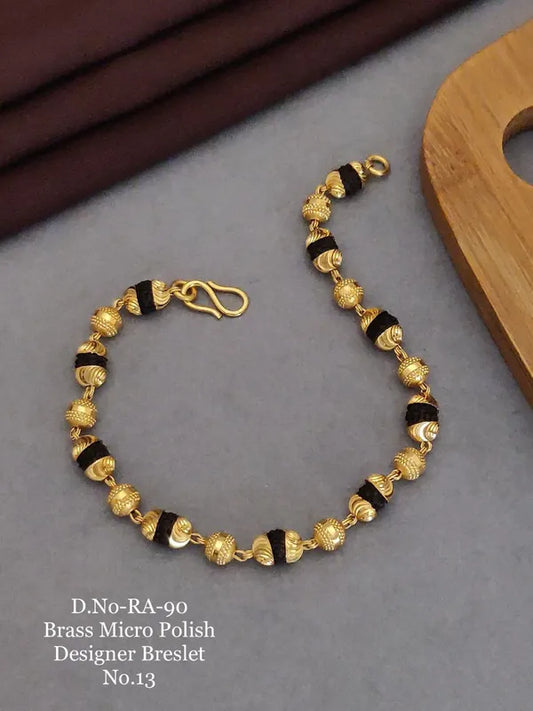 Stylish Men's Rudrax One by One Bracelet in Brass Micro polish
