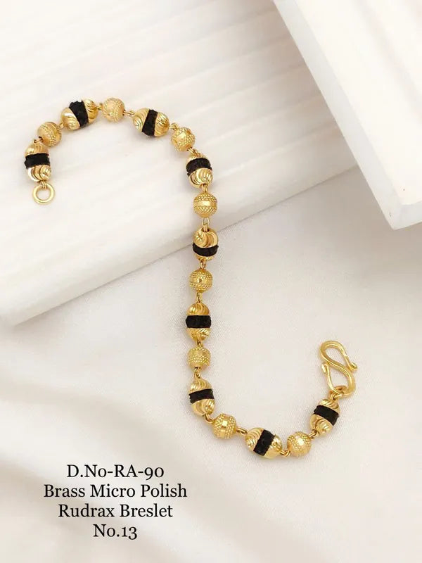 Stylish Men's Rudrax One by One Bracelet in Brass Micro polish
