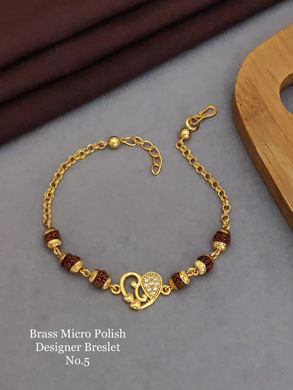 Fancy Design Ladies Elegant Bracelet in Brass Micro polish
