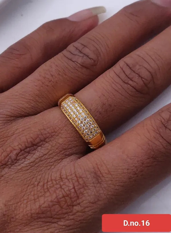 Cherry Cloud Brass Diamond Gold Plated Ring�For Men & Boys