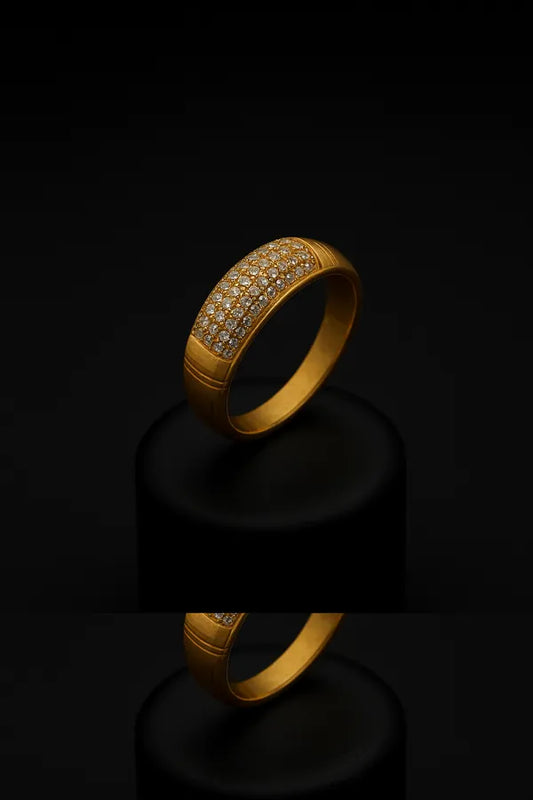 Cherry Cloud Brass Diamond Gold Plated Ring�For Men & Boys