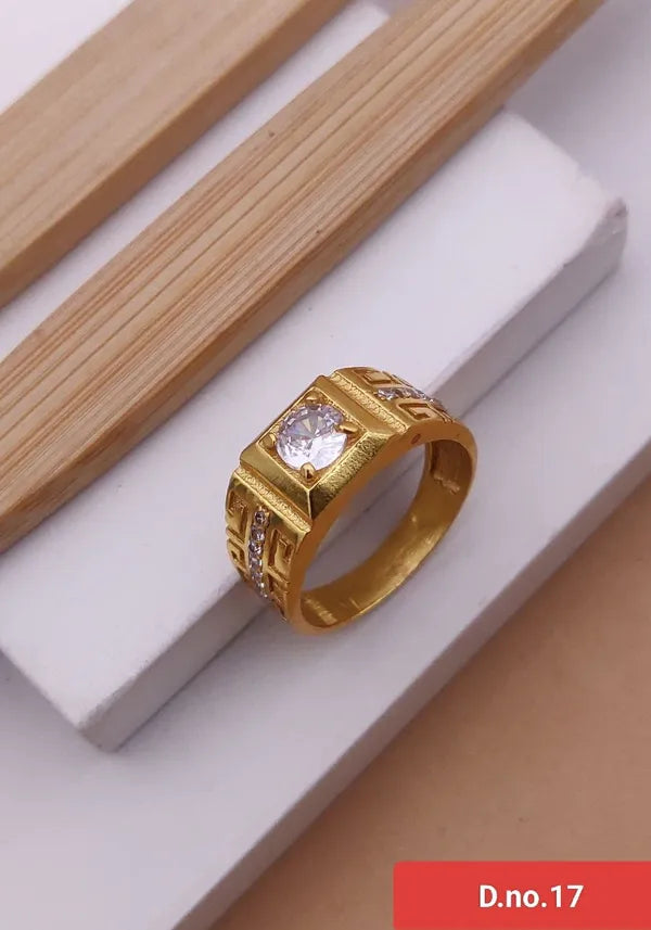 Uloveido Round Cubic Zirconia Square Hollow Wedding Ring For Men & Boys