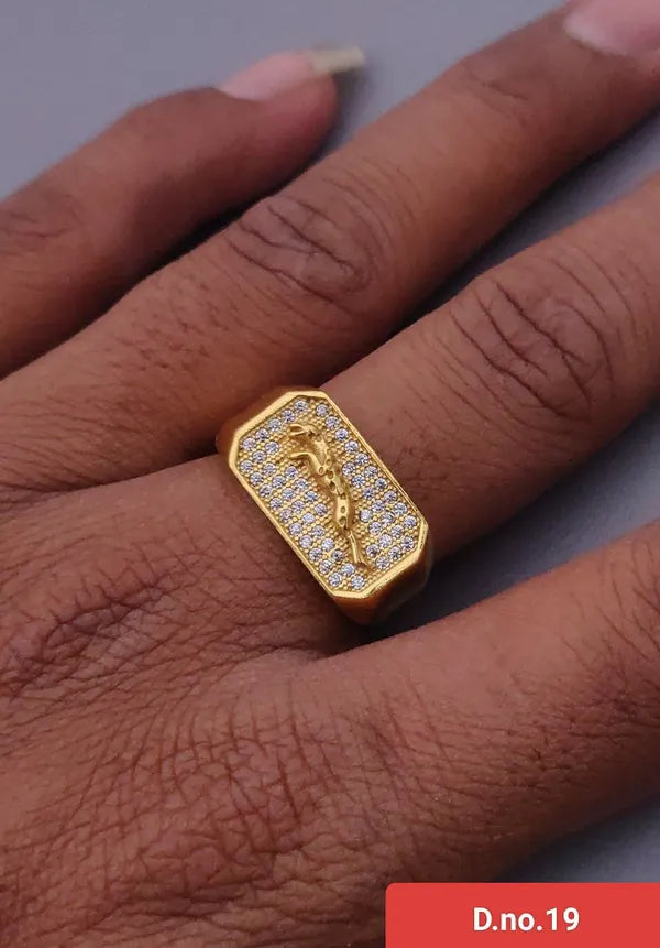 Jaguar in Rectangal Diamond Ring for Men & Boys