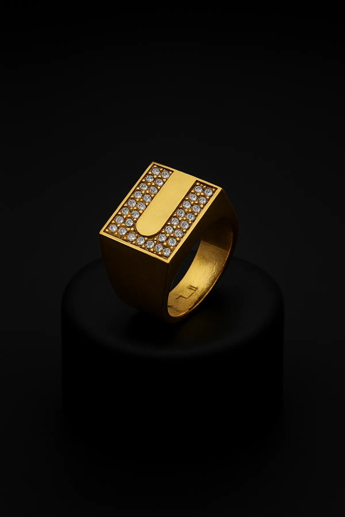 Spangel Fashion Brass Diamond Gold Plated Ring for men 7 Boys